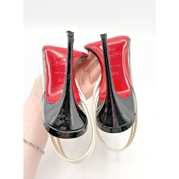 Christian Louboutin Leather & PVC Paralili Pumps Gold & White Sz EU 36.5 6.5 - Picture 10 of 13